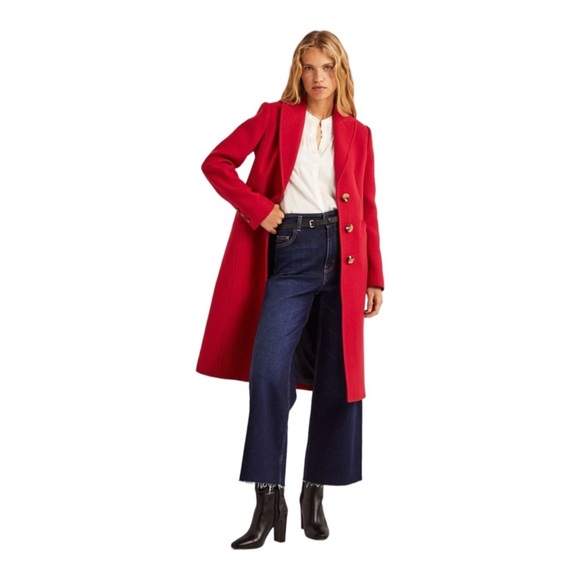 BODEN RED WOOL BLEND COAT | sz US 14 | LIKE NEW - Picture 3 of 16